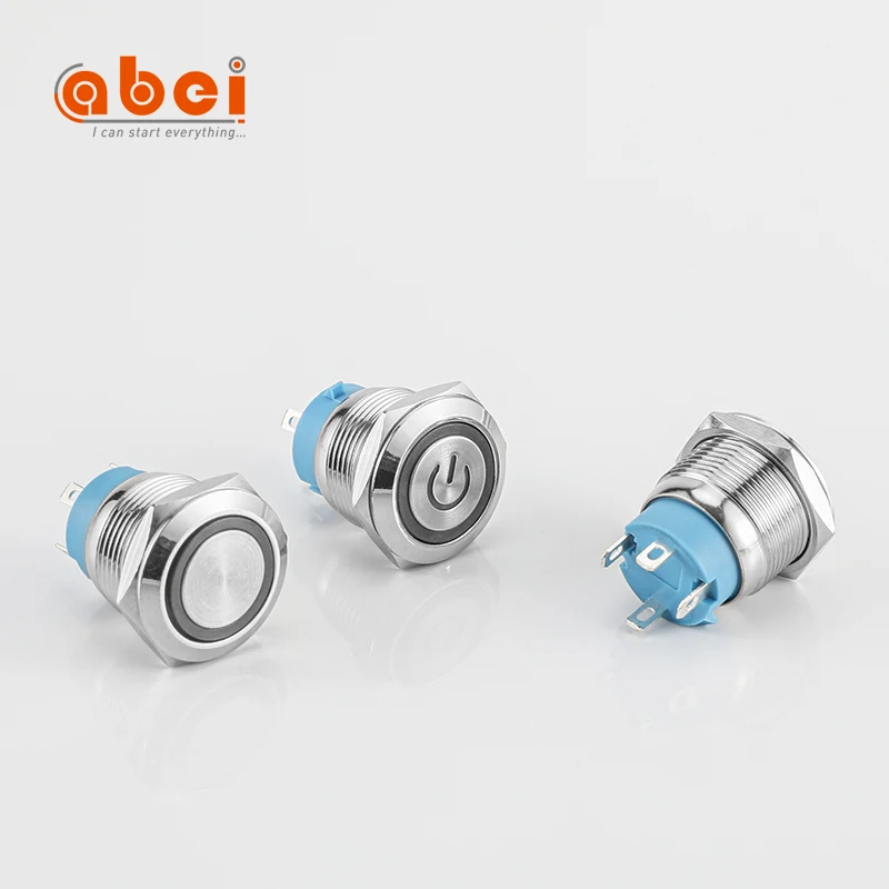 ABEI 19mm 5A 4Pins light led 220v waterproof start stop lock momentary push button toy on off switch