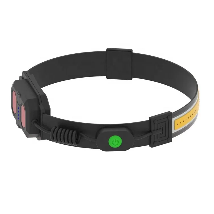  2021New Product Hot Sales Ultra-Low Profile Durable Elastic USB Rechargeable Headband Light COB Bar