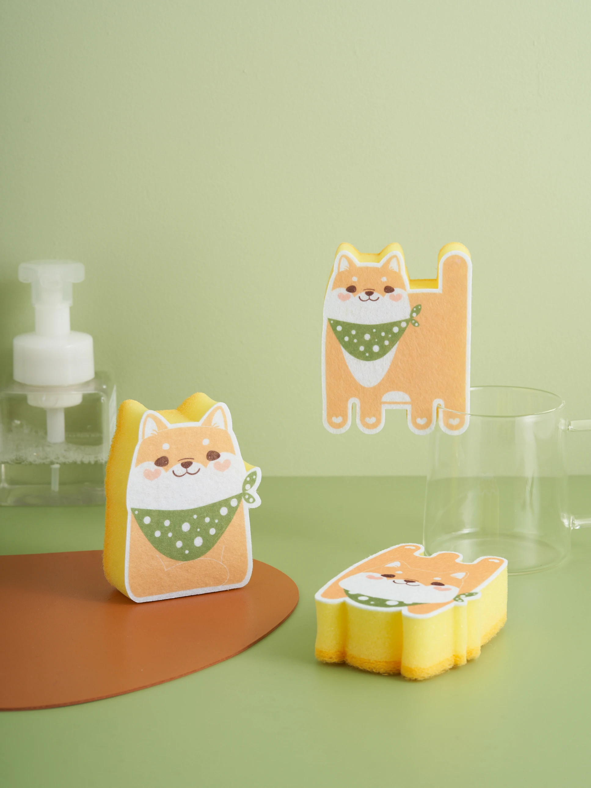 SIYUE Wholesale High Density Dish Washing Nano Wood Pulp Lovely Clean Sponge Magic Natural Cellulose Clean Scrub Sponge 3407