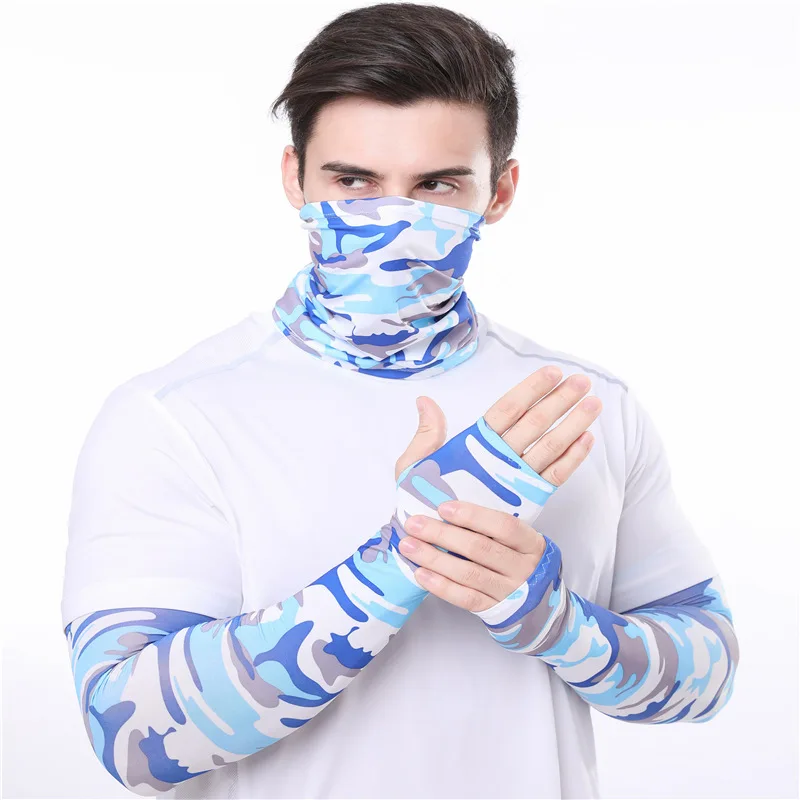 Ice silk cooling arm sleeves cycling Magic turban set summertime Unisex Outdoor sports Riding equipment rock climbing angling