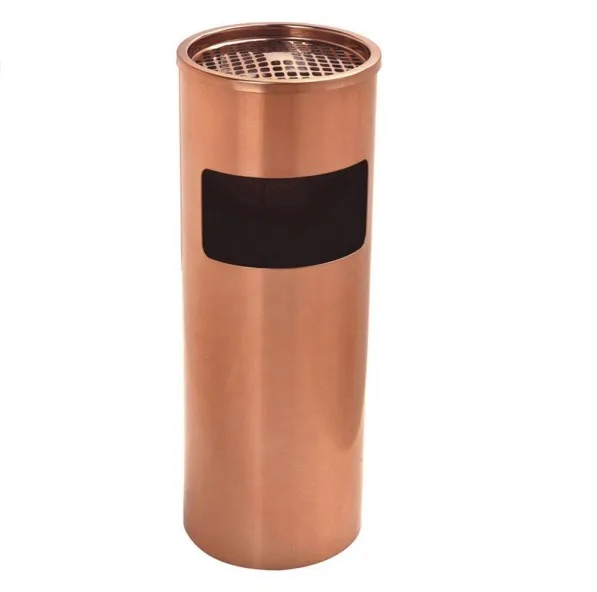 
Trash Can Hotel Stainless Steel Vertical Trash Can with Ashtray Outdoor Trash Can 