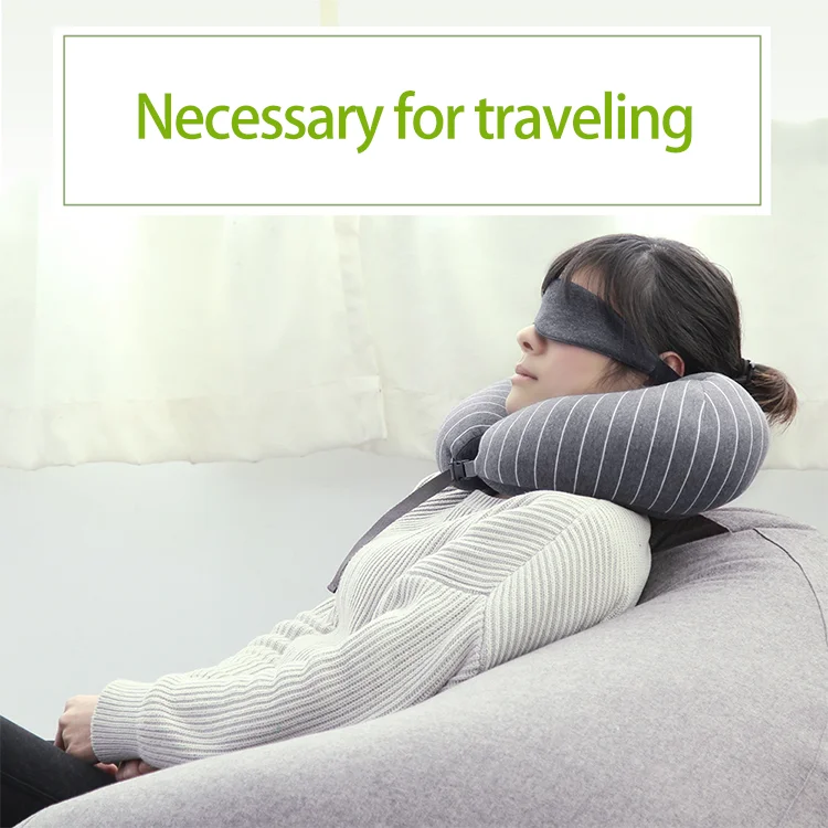 Travel Pillow Microbeads Filler U Shaped Neck Pillow with Eyemask Headrest High Quality Pillow