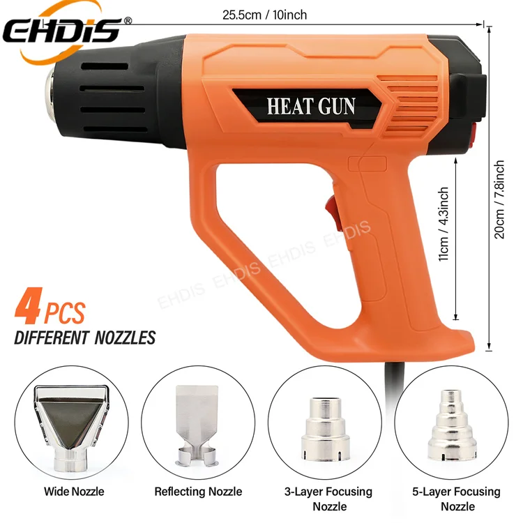 Ehdis Temperature Controlled Vinyl Wrap Heat Blower Hot Air Gun