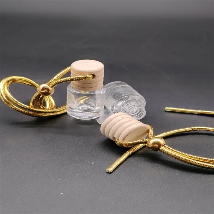 wholesale 5ml round glass bottle perfume diffuser indoor aroma pendant Car air outlet perfume hang car perfume freshener