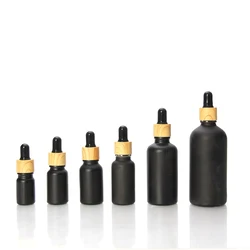 fancy 10 ml thick bottom bamboo glass designer perfume serum essential oil sample bottle gold with dropper 30 ml