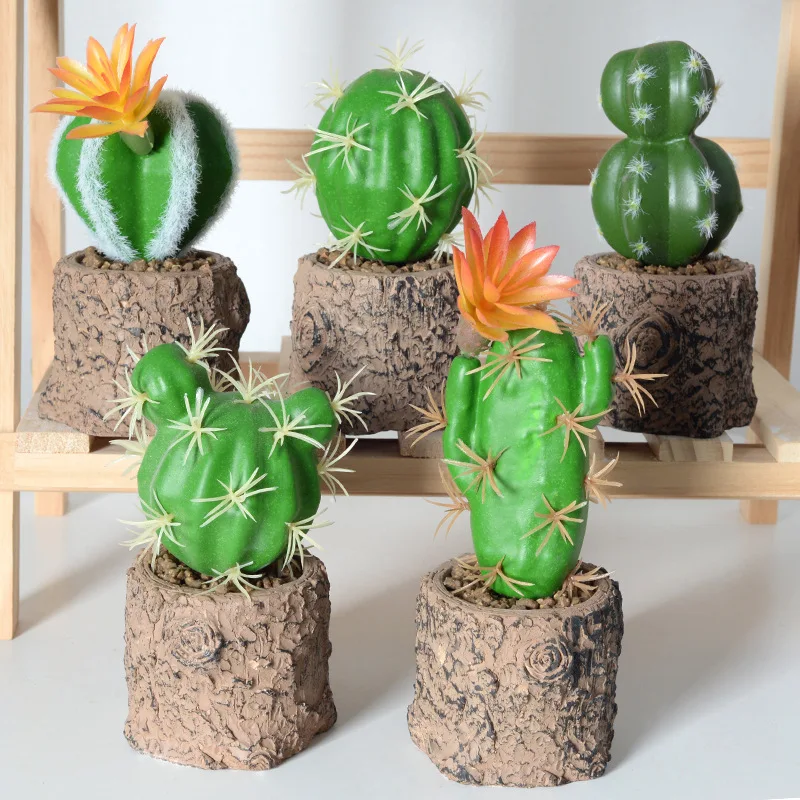 YOPIN-5023 New Design Mini Artificial Cactus Pot Plants for Table home Decor