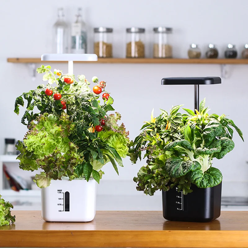 Hydroponics Growing System 4 Pods Indoor Garden Plant Germination Kit with Full-Spectrum Grow Light,Height Adjustable