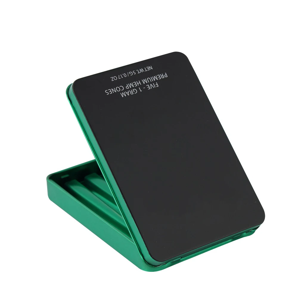 Custom Wholesale Waterproof Cmyk Print Child Resistant Slide  Pre Roll child proof square Tobacco Tin Box Packaging