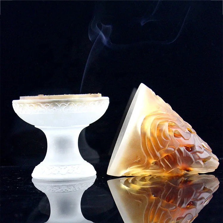 Курильница для благовоний портативная стеклянная курильница Fengming оптовая продажа роскошная дома или офиса подарочная упаковка сандаловое дерево ароматическое золото янтарь 10 шт.