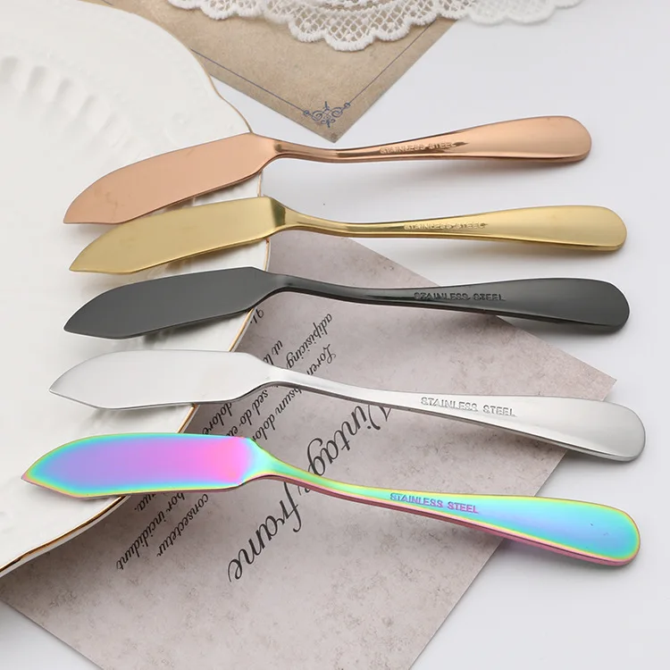Недорогой цветной нож для масла из нержавеющей стали разбрасыватель масла нож для завтрака хлеба