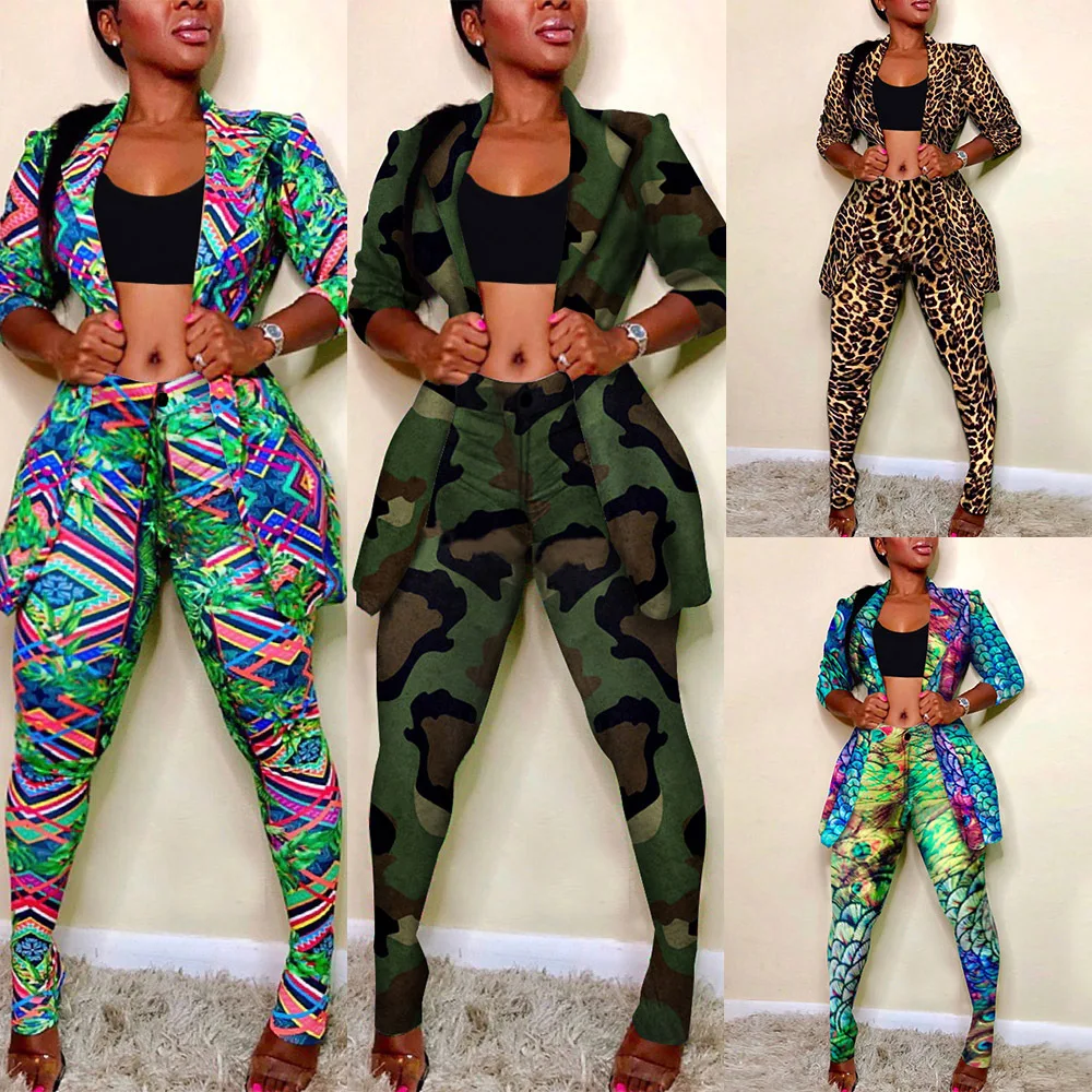 Женский модный костюм, комплект с брюками, комплект из 2 предметов, куртки и верхняя одежда, кофта для детей возрастом с завышенной талией, штаны комплект одежды для сна, комплекты