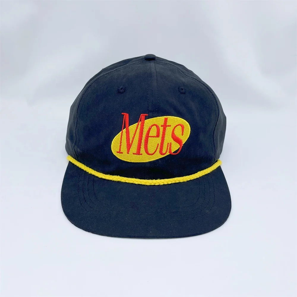 BSCI Factory Price Custom Polyester 5 Panel Rope Classic Unstructured Snapback Cap