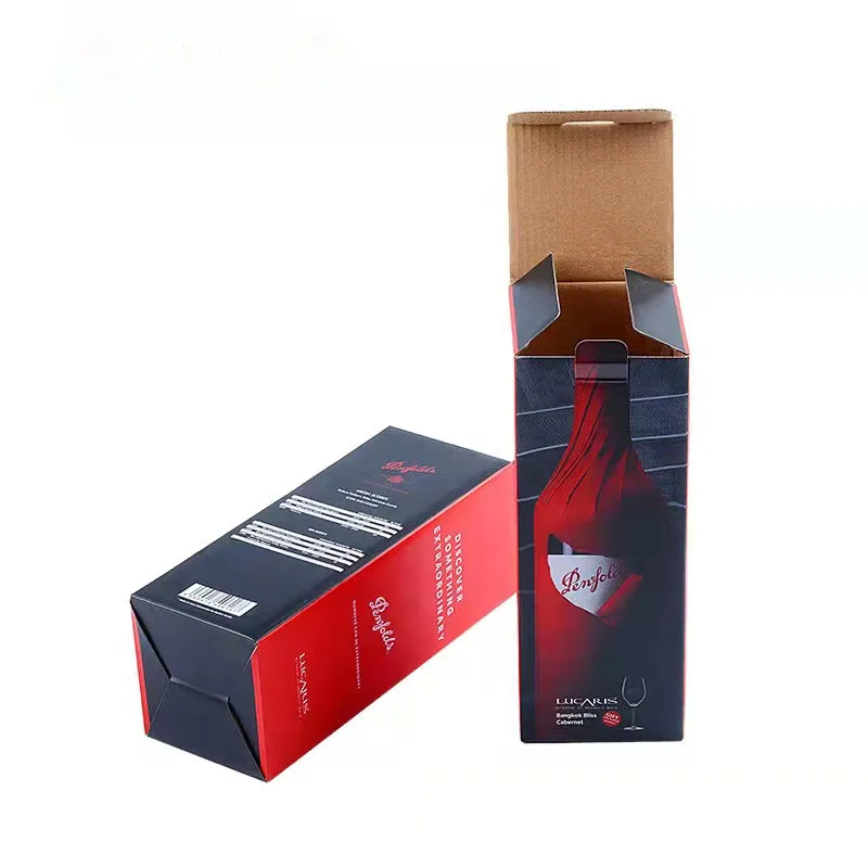 Custom luxury folding wine box cardboard gift paper packaging box for whiskey vodka