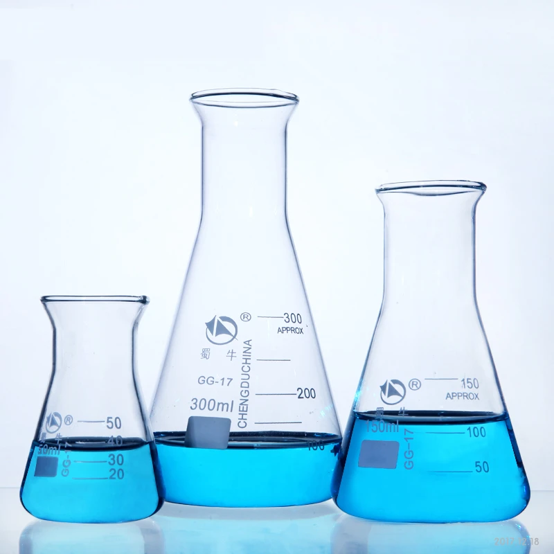 Lab Glassware Narrow Mouth Conical Flask Bottle 300ml conical flask