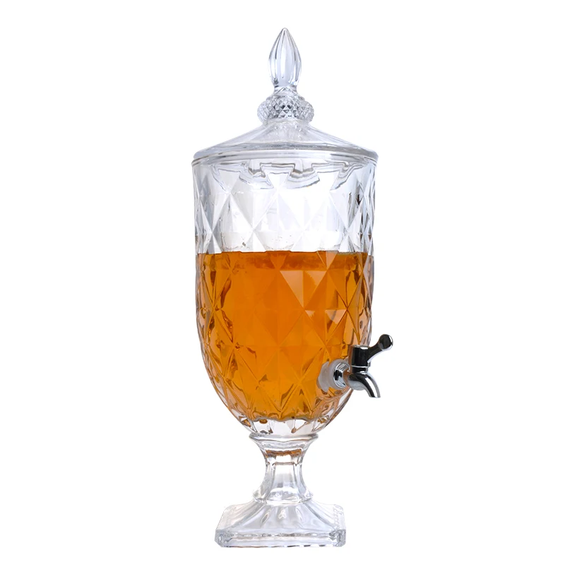 Own Factory Wholesale Crystal Glass Iced Beverage Dispenser Cold Drink Dispenser