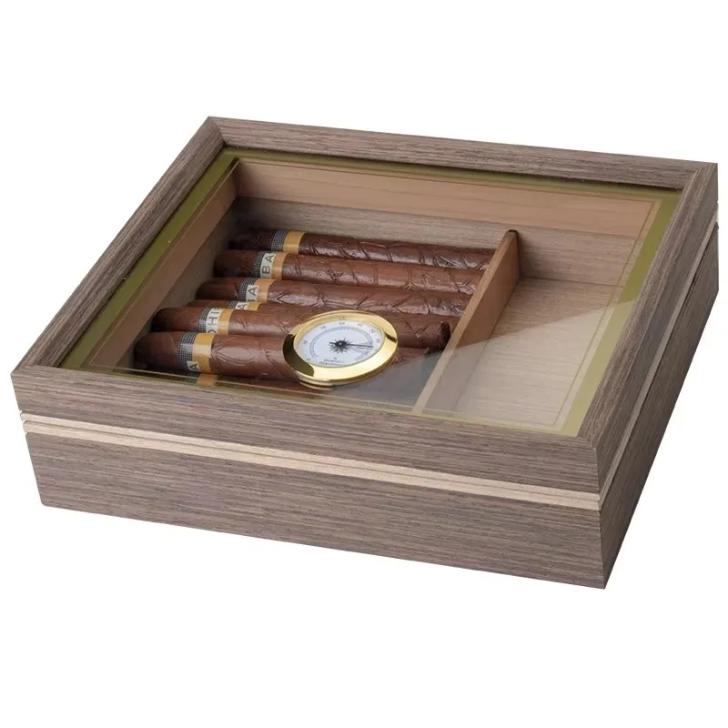 Wholesale Walnut Cigar Case Walnut cigar box Custom Size Logo Small Wedding Gift Box Groomsmen Gift Box humidor cigar