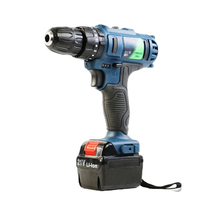 Household Combination 21V Cordless Power Lithium Battery Charger Mini Impact Cordless Driver Drill