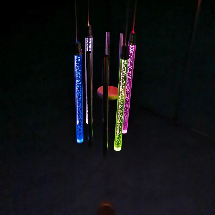 Latest solar Powered wind chime bells Superior Quality Decoration Outdoor  Crystal tube Wind Chime Garden decor