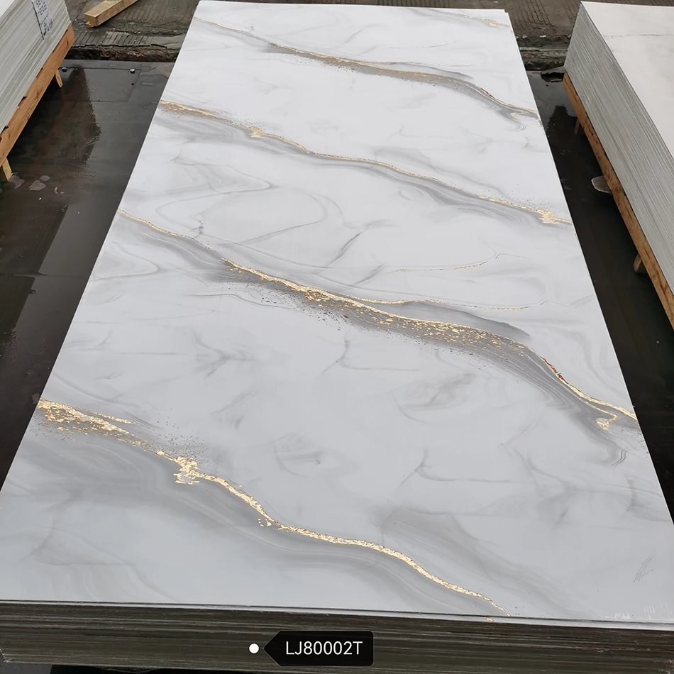 New arrived 4x8 Imitations marble UV wall panel Gloss Laminates artificial marble plastic sheet pvc wall panel manufacturer