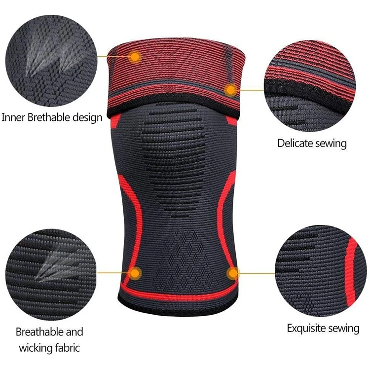 Soporte de nylon de la ayuda de la rodilla de la compresión de la manga de la rodilla elástica del proveedor de China