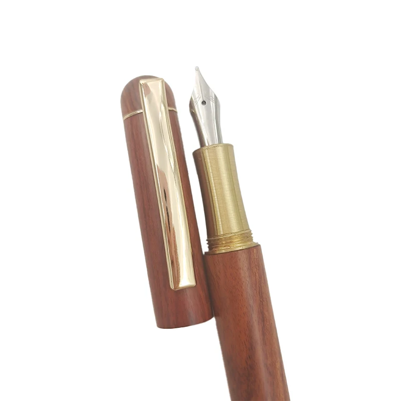 Hot sale wholesale custom school office ink bottle wood oem fountain pen nib flexible