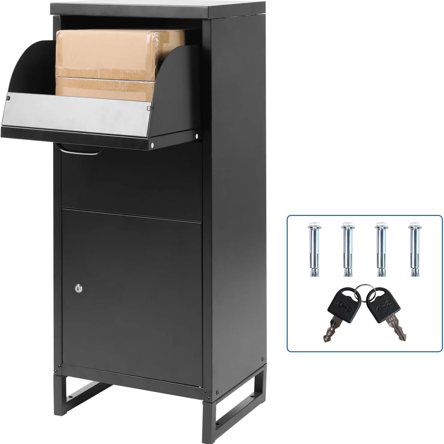 JH-Mech Metal Parcel Drop Box with Lockable Secure Easily Anchored on the Floor and Easy to use Ultra Large Parcel Lock Drop Box