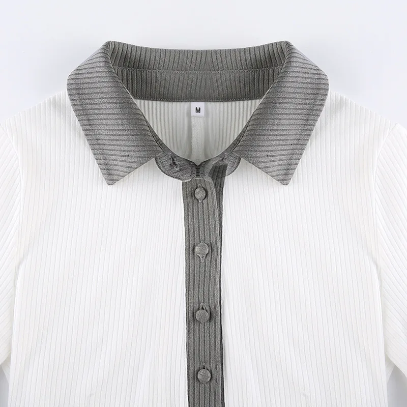 Simple Type Bibbed Bodycon Jumpsuit With Short Sleeves Polo Collar One Piece Shorts Jumpsuit