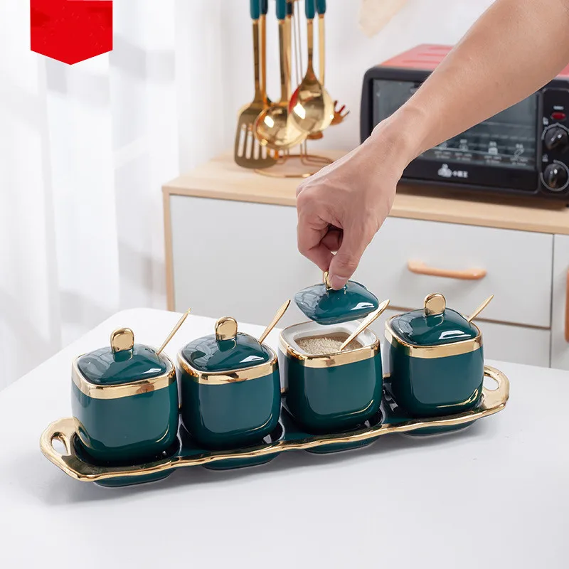 
Special Offer Customized Home Decoration Trine Sealed Ceramic Tea Seasoner Storage Bottle 