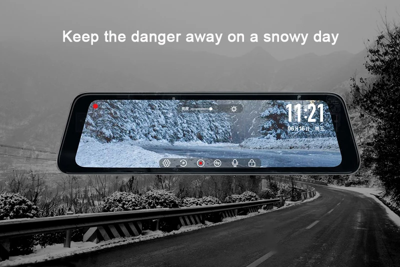 9.66 inch car full touch screen mirror car rearview mirror vehicle reversing aid Camera 1080P Reversing camera