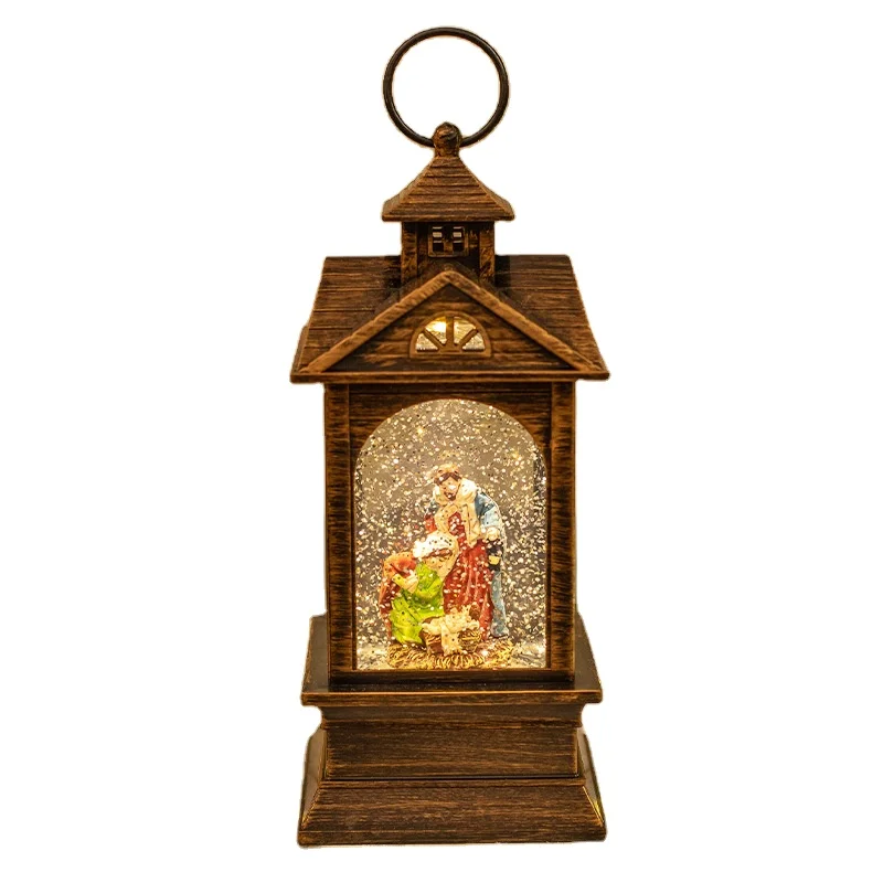 2024 Portable Lantern Cross-Border Wind Lamp Music Box Retro Nightlight Gift Tabletop Decoration Candlestick Light