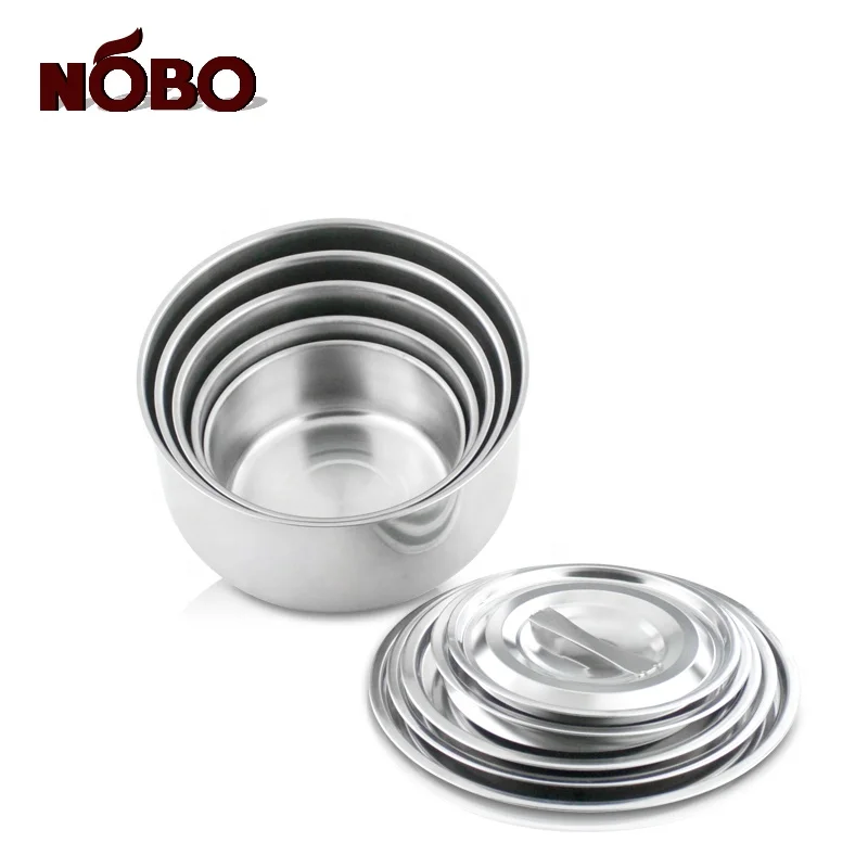 Wholesale Cooking Stockpot Stainless Steel Set of 10 Handi Biryani Cooking Pot with Steel Lids