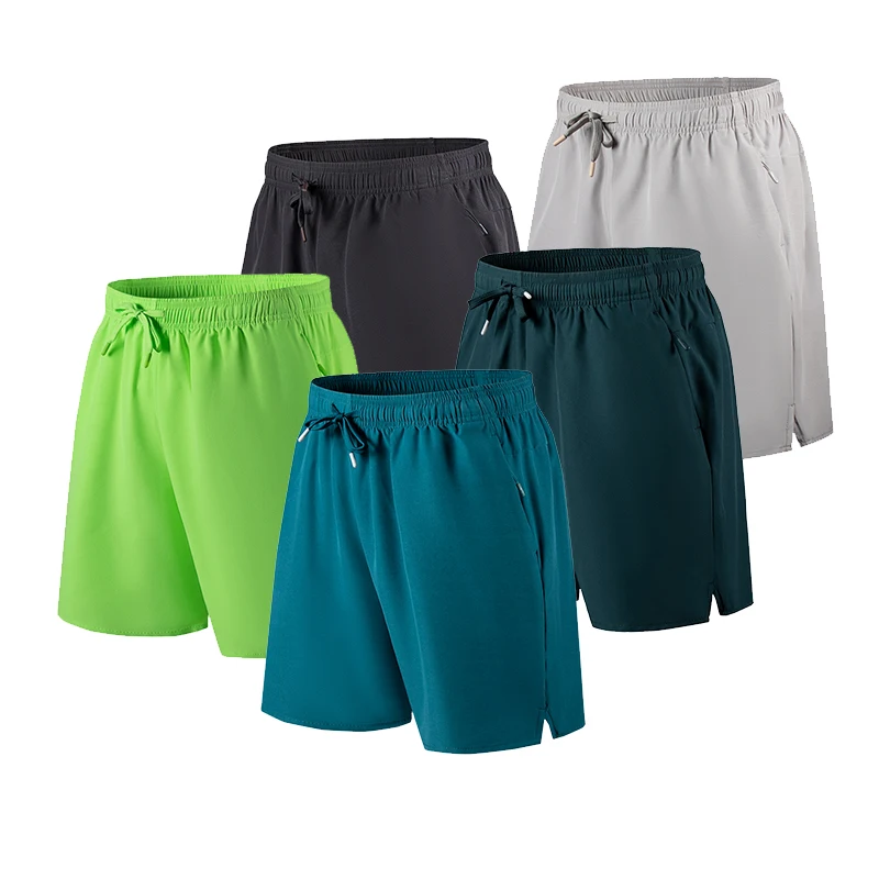 Sports Custom Logo Breathable Fitness Athletic Side Slit Quick Dry Shorts Gym Running Drawstring With Pockets Shorts For Men