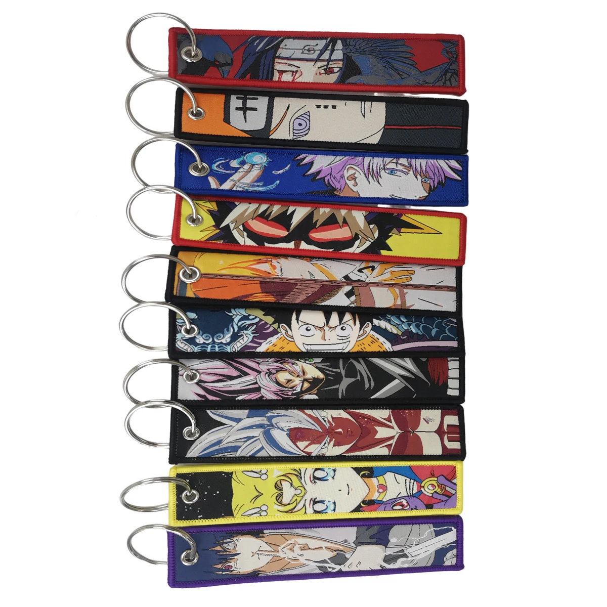 Wholesale 300 Design Jet Key chain Custom Logo Anime Key chain Motorcycle Car Demon Slayer Embroidery Keychain