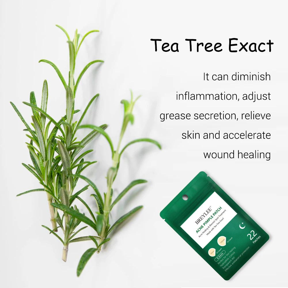 BREYLEE Tea Tree Acne Healing Blemish Spot Treatment Acne Pimple Patches Night Use