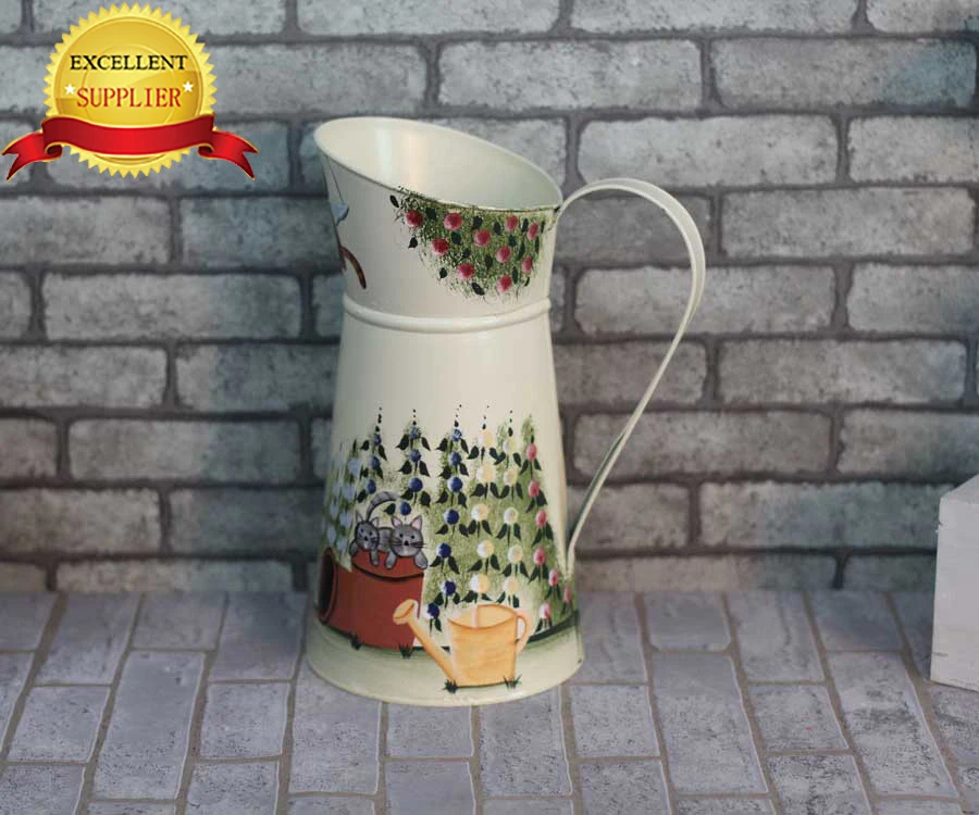 Dig size cast iron large flower pots nordic style cartoon artifical flower in pot supplies