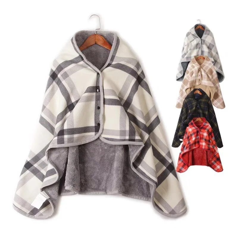 Hot Sale Wholesale self heating blanket flannel Fabric Blanket Fleece multi-function Cover cloak