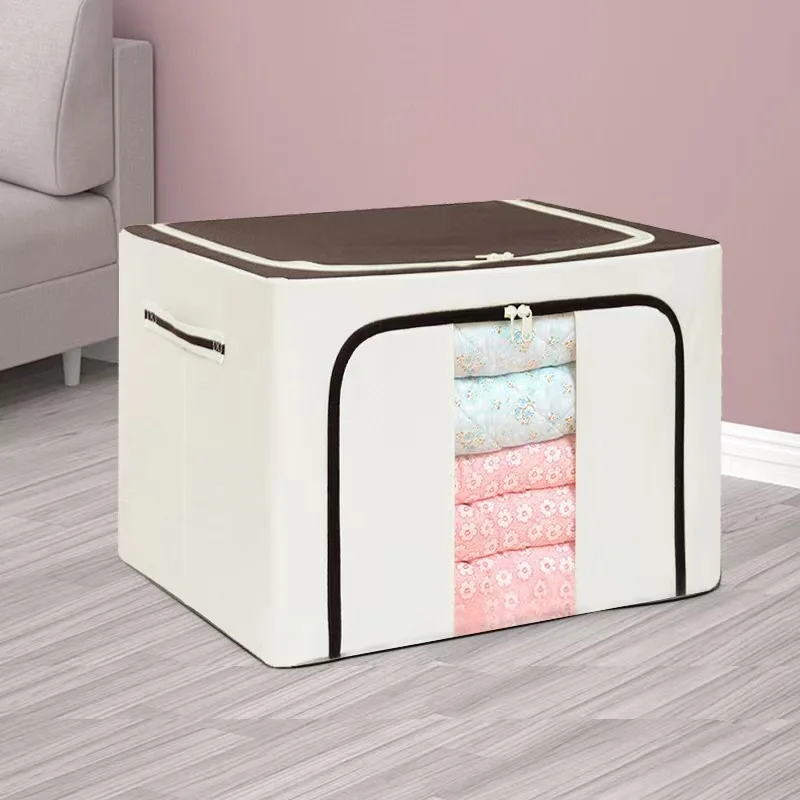 Manufacturer wholesale 24L steel frame storage box Oxford cloth quilt storage bag foldable clothing storage box