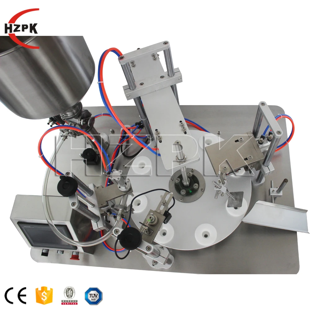 HZPK Semi-auto Ultrasonic Lotion Soft Plastic Tube Filling And Sealing Machine for plastic tube composite tube