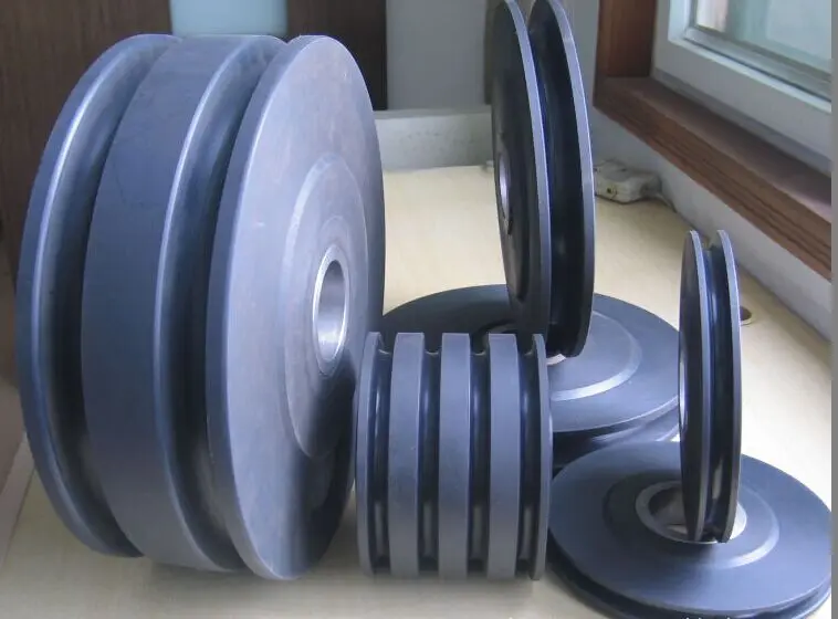 manufacturer custom made Plastic Material and Small plastic V-groove pulley wheel with 4 grooves