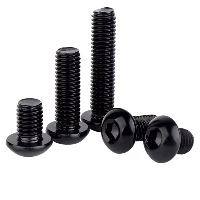 10.9 Grade M3 M4 M5 M6 M10 1/4-20 6-32 8-32 5/16-18 Black oxide round hexagon socket cap bolt button head screw
