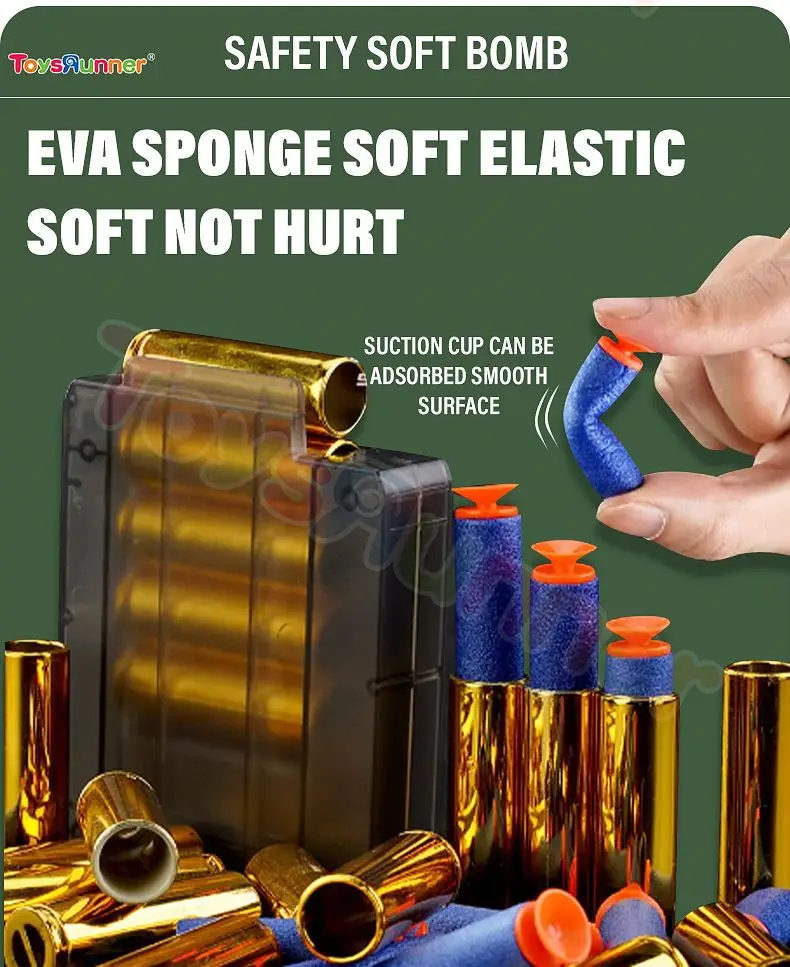 Plastic Shell Ejecting Soft Bullet Gun Toy Air Soft Shooting Long-Range Electric Assemble Toy Gun Set Soft Bullet Gun For Adults