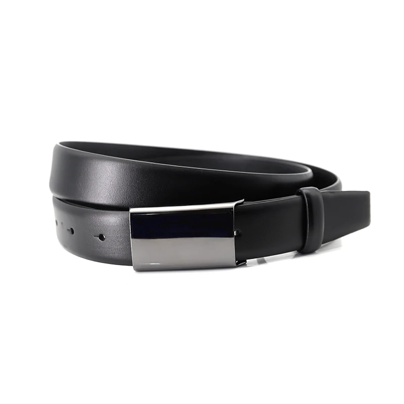 New Year promotion gifts cowhide leather belt for handsome gentlemen with bright color brass frames buckle