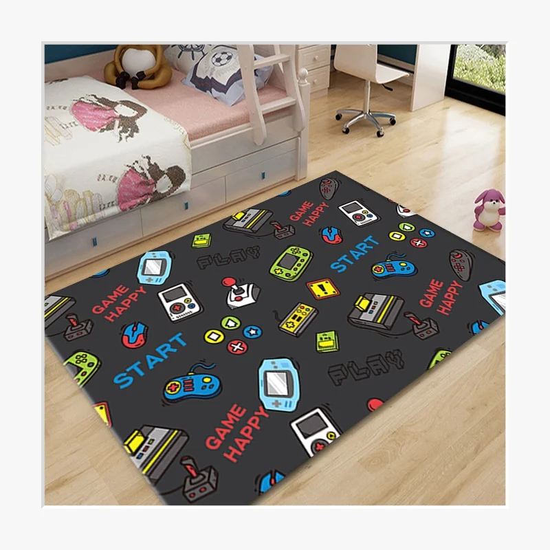 Cartoon Tapete Gamer Kid Boys Rugs Playing Carpets for Living Room Carpet Anti-Slip Carpets for Bedroom Bedside Floor Mat