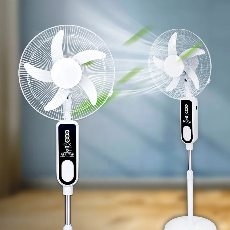 teyoza 16inch standing rechargeable AC/DC solar inverter remote pedestal fan with solar panel