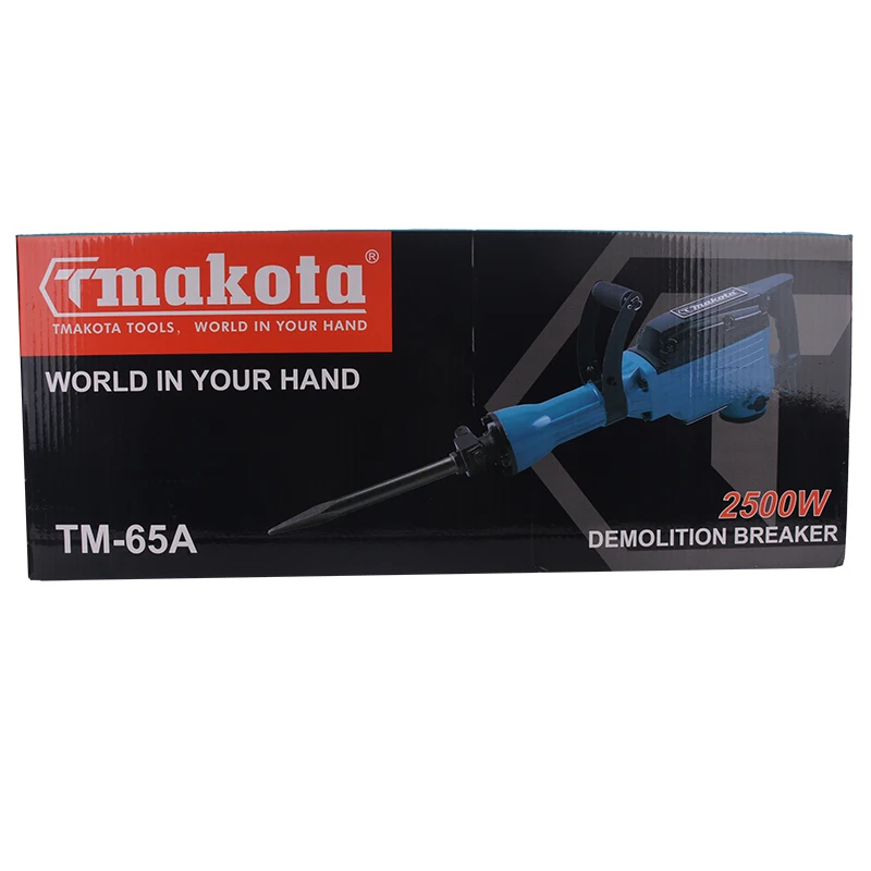 TMAKOTA Professional 2500W  hammer power demolition drills Concrete Breakers Hand Electric Demolition Rotary Hammer