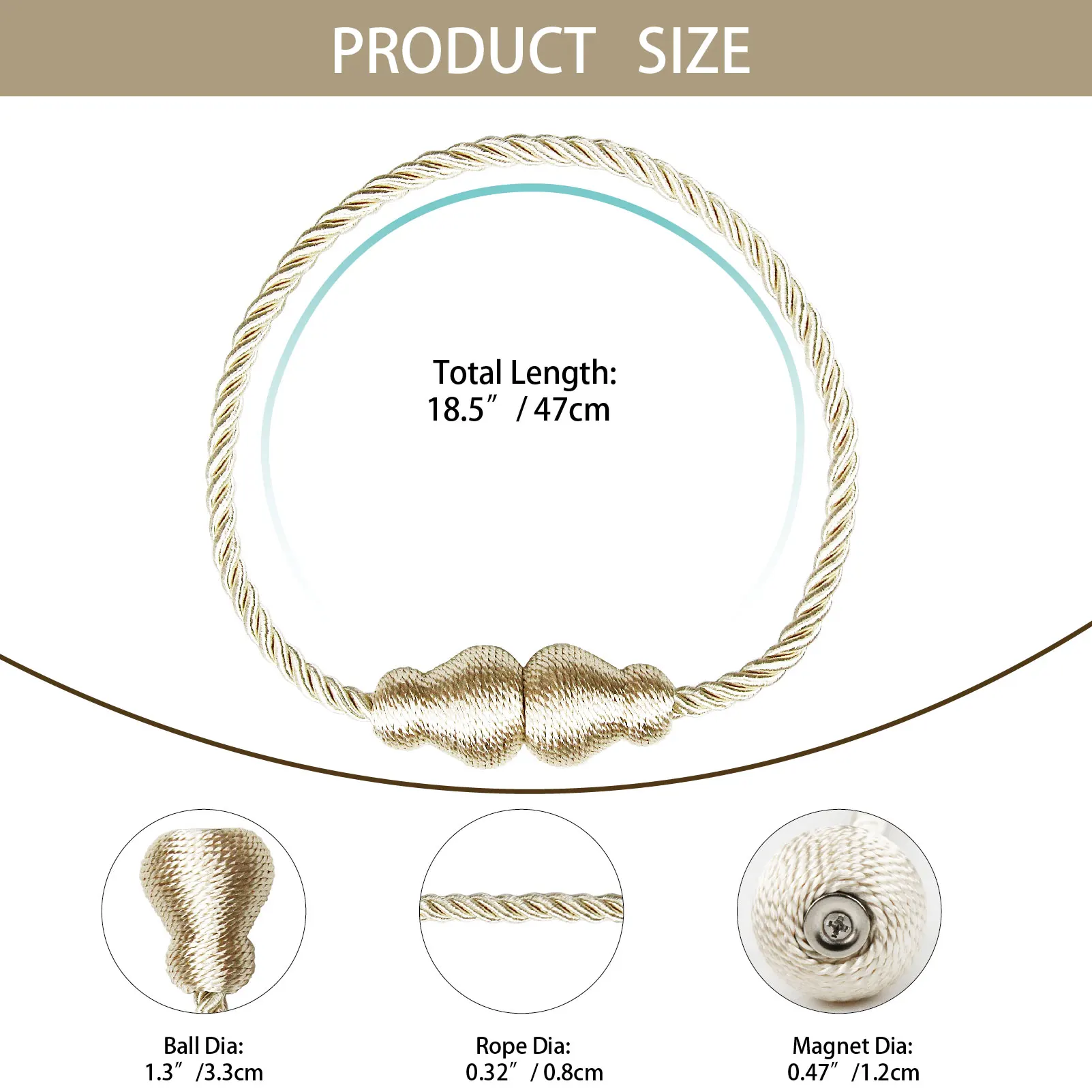 2024 newest Wholesale Custom High Quality Plastic Curtains Rope Curtain Tieback Decorative