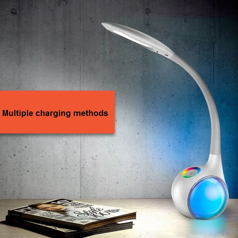 Hot Sell Flexible Neck Eye Protection Energy Saving Led Desk Reading Light Touch Dimmer RGB Color Change Decoration Table Lamp