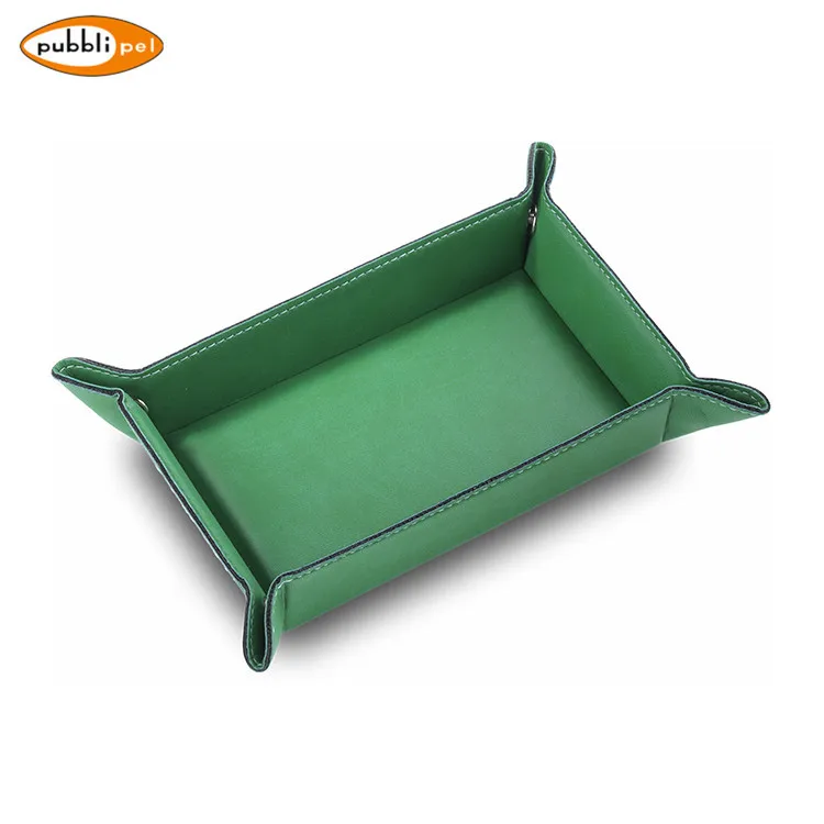 
100% Italy Promotional Items Storage Tray Box PU Leather Desktop Storage Valet Tray 