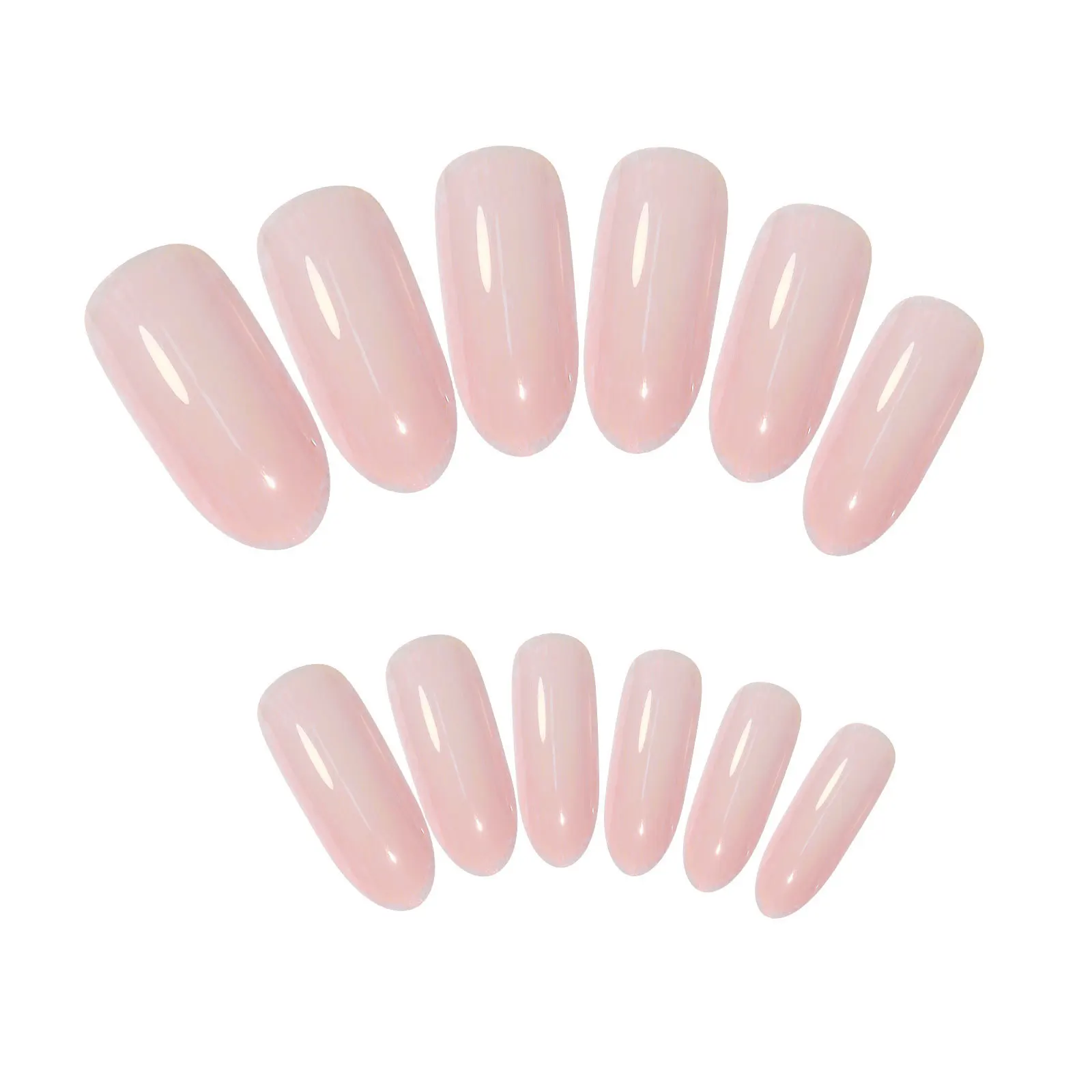 Wholesale 24 pcs/box Skin Color Nail Art Beauty Tips Box Packing Soft Gel Finger Almond Nude Press On Nails