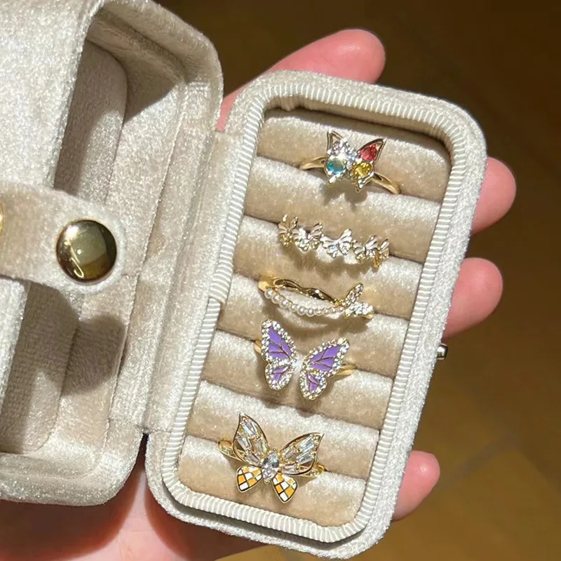 Fashion Jewelry New Colorful Butterfly Ring Adjustable Opening Enamel Rings Creative Design Ring Finger decorations For Women